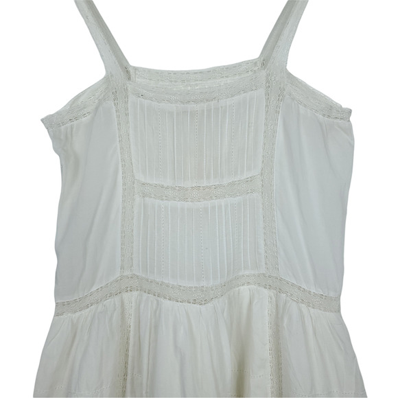 Maje Womens Romper EUR 38 Spaghetti Strap White Sleeveless Lace Trim One Piece - Picture 6 of 12
